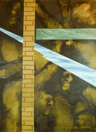 ANTONIO RECALCATI Milano 1938 Folla olio su tela 102x76