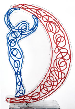 MARCO LODOLA Dorno (PV) 1955 La donna e la luna perspex e fili luminosi con...