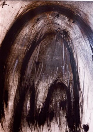 HARNULF RAINER Baden 1929 Composizione tecnica mista su carta 50x60