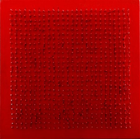 AUBERTIN BERNARD Fontenay –aux-Roses 1934 Tableau clous chiodi su tavola 30x30