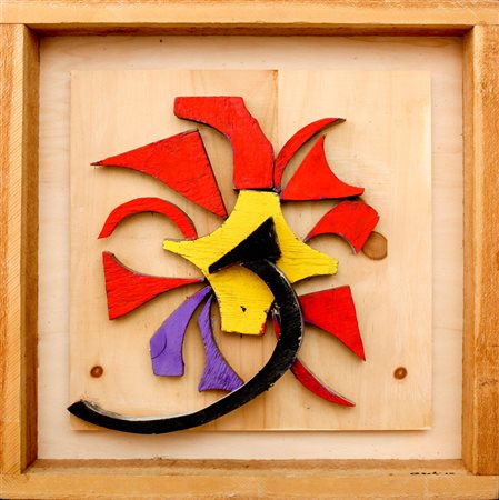 MARIO CEROLI Castel Frentano 1938 Volti scultura ligneea 32x34x11 opera unica