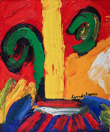 BENGT LINDSTROM Storsjokapell 1925-2008 Autoritratto olio su tela 60x80