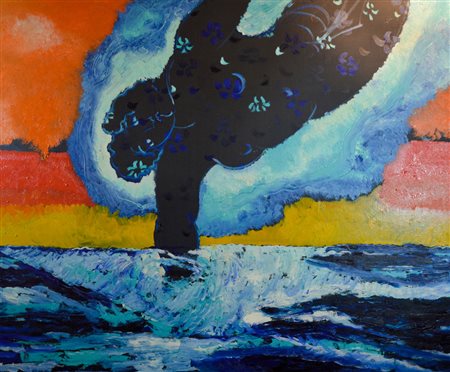 MIMMO GERMANA' Catania 1944-1992 Tuffo d'angelo olio su tela 130x160