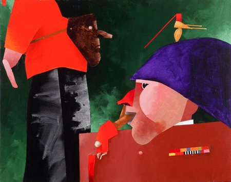 EMILIO TADINI Milano 1927-2002 Fiaba olio su tela 73x92