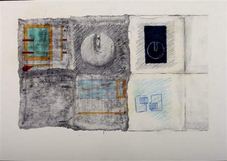 AGOSTINO BONALUMI Vimercate 1935-2013 Progetto Mista su cartone 50x70