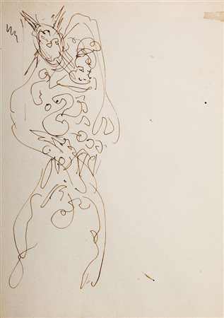 LUCIO FONTANA Rosario 1899-1968 Figura Disegno su carta 28x19