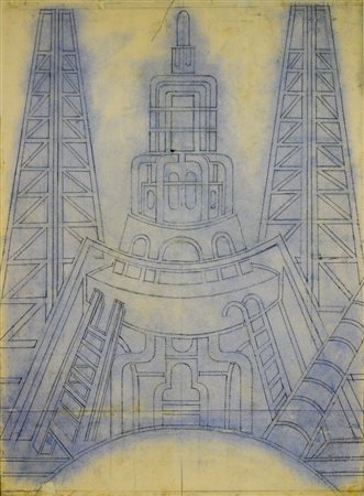 FORTUNATO DEPERO Fondo 1892-1960 Architettura China e acquerello su carta...