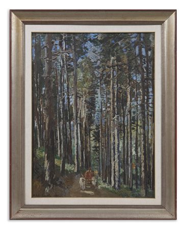 CASCELLA MICHELE (1892 - 1989) - BOSCO CON CARRO DI BUOI.