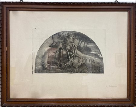 Luigi Conconi "Delusione" e "Scena del Decameron" acqueforti (cm max lastra 25x3