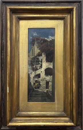 Alfonso Simonetti "Notturno" 
olio su tavola (cm 28x10)
firmato in basso a sinis