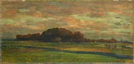 Mario De Maria (Attribuito)

"Brema" 
olio su carta applicata a tavola (cm 15x31