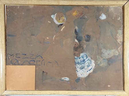 Ugo Valeri (Attribuito)

"Mezza Quaresima" 
tecnica mista su carta applicata a c