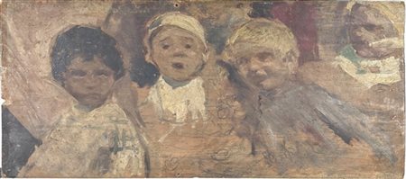 Ugo Valeri (Attribuito)

"Coro dei bambini" 
olio su tavola (cm 27x65)
al retro: