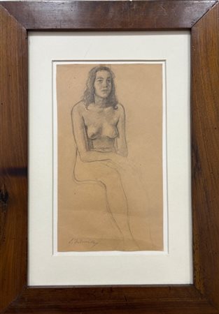 Leonardo Dudreville "Nudo femminile seduto" 1928
carboncino su carta (cm 31,5x18