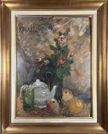 Raul Viviani "Composizione" 
olio su cartone (cm 80x60)
firmato in alto a sinist