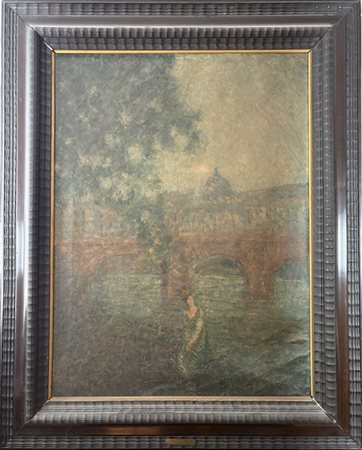 Raul Viviani "Lungo il Tevere" 
olio su tela (cm 97x61)
firmato in basso a sinis