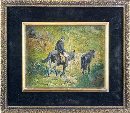 Andrea Marchisio "Lungo il sentiero" 
olio su tavola (cm 22x28)
firmato in basso