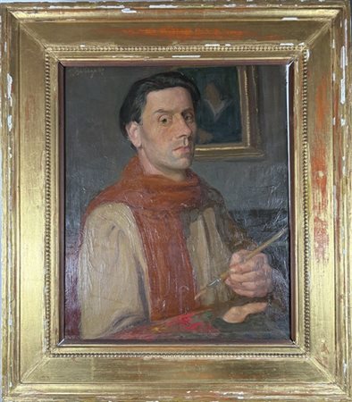 Ghino Baragatti "Autoritratto" 
olio su tela (cm 55x45)
firmato in alto a sinist