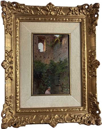 Federico Andreotti "Paesaggi" 
coppia di oli su compensato (cm 9x14,5)
firmati i