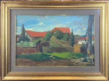 Giovanni March "Paesaggio" 
olio su compensato (cm 42x65)
firmato in basso a des