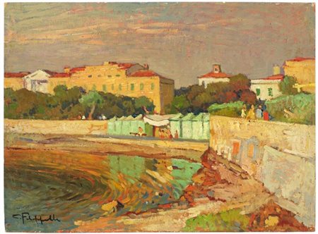 Cafiero Filippelli "Angolo balneare" 1950
olio su compensato (cm 28,5x39)
firmat