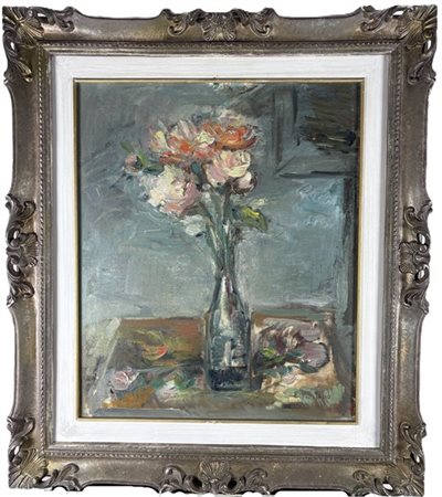 Ezio Pastorio "Vaso di fiori" 
olio su tela (cm 60x50)
firmato in basso a destra