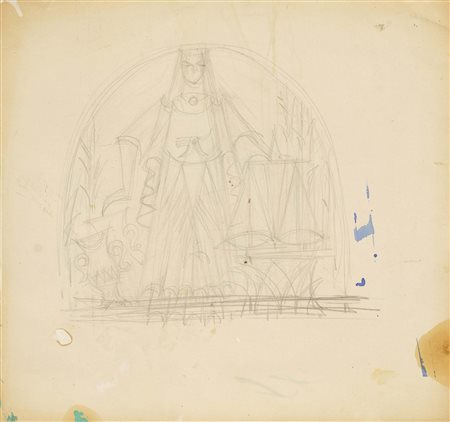 Studio per lunetta della giustizia nella sala del consiglio provinciale di Trento