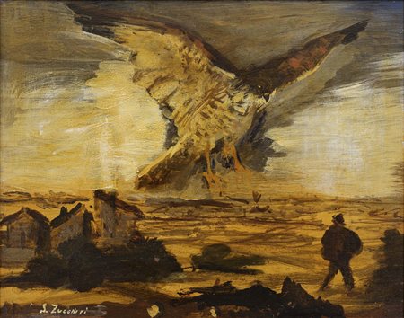 Grande falco in volo