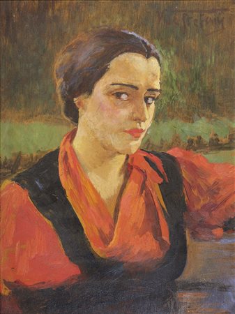 Ritratto di donna in rosso