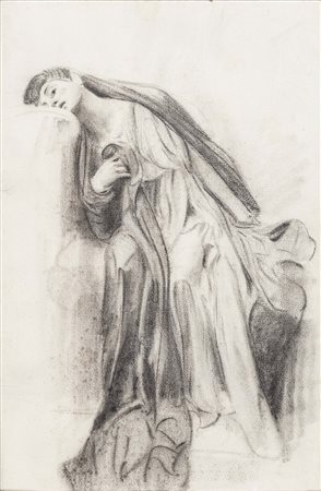 Figura femminile drappeggiata e seduta