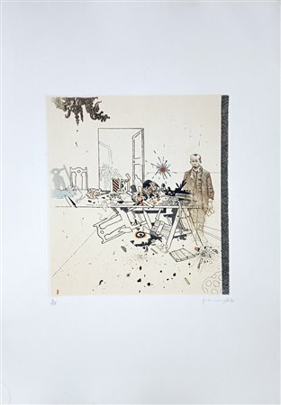 FERRONI GIANFRANCO Livorno (LI) 1927 La stanza ritrovata II 1966 Acquaforte a...