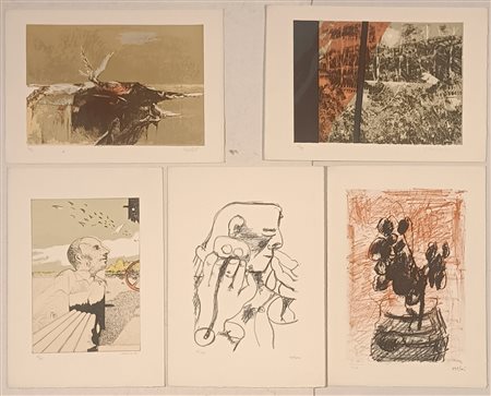 AUTORI VARI Milano (Mi) 1976 Senza Titolo 1965 Lotto di 5 grafiche (2...