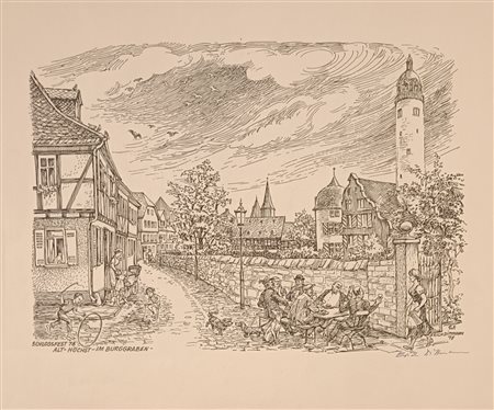 DITTMANN ERICH Francoforte (Germania) 1919 Schlossfest 78, alt hjochst im...