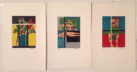 FABBRI AGENORE Quarrata (Ps) 1911 Senza titolo 1970 3 litografie su carta...