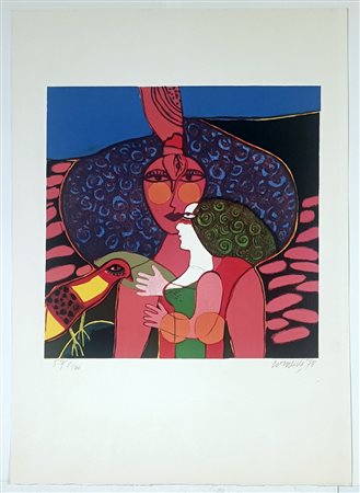 CORNEILLE Liegi (Belgio) 1922 Figura Litografia su carta es. 57/100...