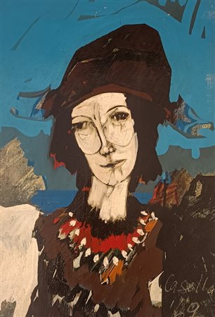 FIRMA INDECIFRATA N.D. ( -) 1900 Figura 1969 Olio su tela 60,00x40,00 Firma e...