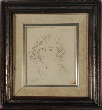 SALIETTI ALBERTO Ravenna (Ra) 1892 Ragazza 1968 Disegno a matita 21,00x24,00...