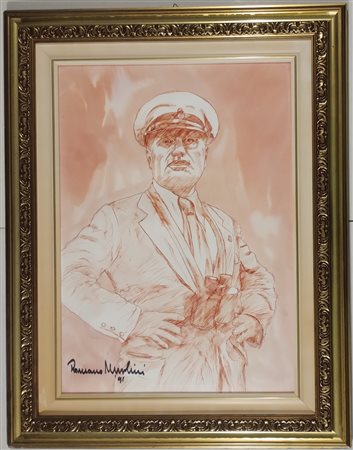 MUSSOLINI ROMANO Forlì (Fo) 1927 Paesaggio 2009 Matita colorata su cartone...