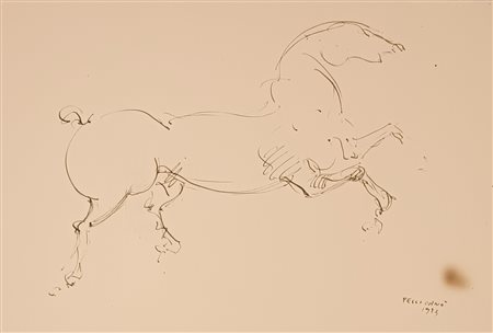 PELLICANÒ DOMENICO Reggio Calabria (Rc) 1952 Cavallo 1973 China su cartoncino...