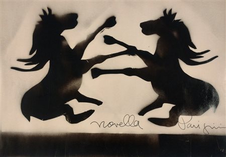 PARIGINI NOVELLA Chiusi (Roma) 1921 Senza Titolo Spray su cartone 50,00x70,00...