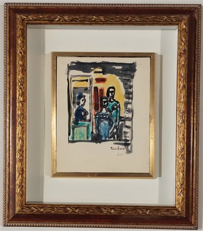 TAMBURI ORFEO Jesi (An) 1910 Senza Titolo China colorata su carta intelata...