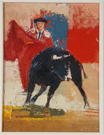 CAPELLI MAURO Ubaldo Clanezzo (Bg) 1958 Torero Olio e sabbia su tela...