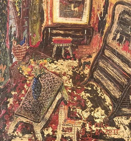 FIRMA INDECIFRATA N.D. ( -) 1900 Interno 1960 Olio su faesite 26,00x24,00...