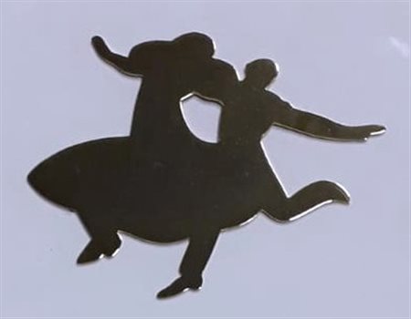 LODOLA MARCO Pavia (Pv) 1955 Ginger e Fred 2024 Spilla in ottone (pezzo...