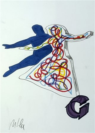 LODOLA MARCO Pavia (Pv) 1955 Ginger e Fred 1996 Pennarelli su cartoncino...