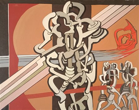 TINTI GIOVANNI Cairo (Egitto) 1917 Tensione n.1 1967 Acrilico su tela...