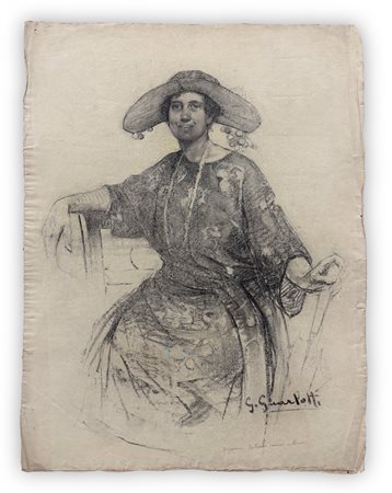 GIOVANNI GUARLOTTI (1869-1954) - Signora Ballano, mia allieva