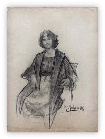 GIOVANNI GUARLOTTI (1869-1954) - Signora seduta