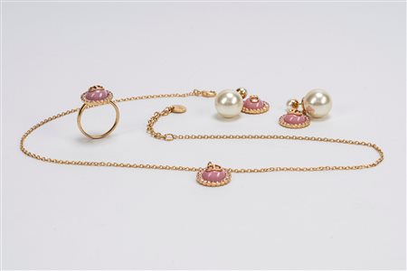 Christian Dior - Demi parure composta da un girocollo, un paio di orecchini e un anello