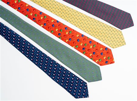 Hermès - Lotto di cinque cravatte